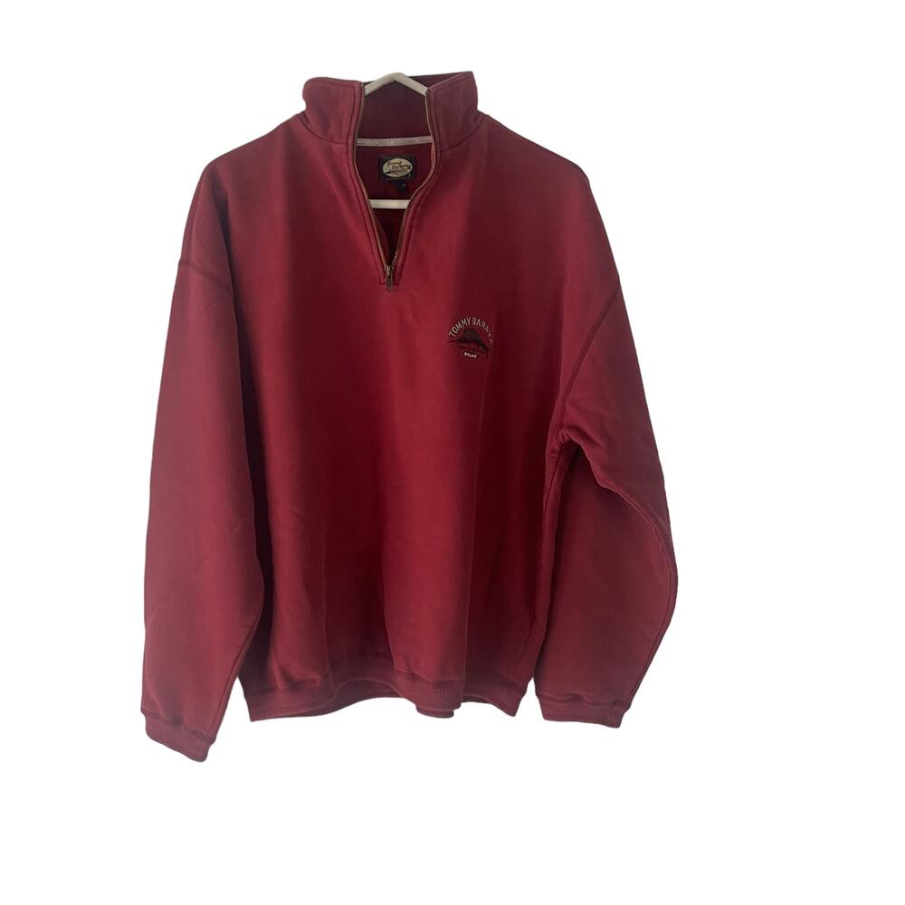 Tommy Bahama‎ Men's Size Large Half Zip Salmon  Red Sweater